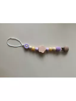 Attache tétine jaune et...